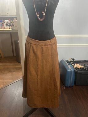 Duck Head Burnt Sienna Faux-Suede A-Line Skirt